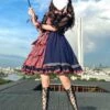 Idol Declaration Lolita JSK Dress Two Tone Plaid Lolita Jumper Skirts -AYA Cosplay Shop 913b1d9b a7cd 45e6 a51e 5bd4d59cb6c0