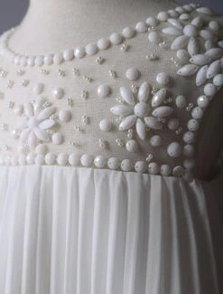 Ivory Flower Girl Dress Boho Beaded Pleated Kids Party Dresses Free Customization -AYA Cosplay Shop 9427022c f4d3 4ded 8aca dc180719b130