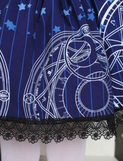Lolitashow Sweet Lolita Dress Cute Blue Lolita Lace Skirt With Magic Circle Print -AYA Cosplay Shop 95e9fbd1 10f0 450a 8112 9e861957cf98