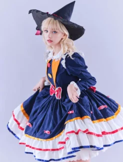 Lolitashow Exclusive Gothic Lolita Dresses Lace Ruffles Blue Spring Summer Dress -AYA Cosplay Shop 9a04e7e5770544b7931bf19884d3ab7c
