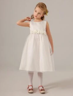 Ivory Jewel Neck Flower Tulle Cute Flower Girl Dress -AYA Cosplay Shop 9b3c3790 1d2c 4cf8 b9f2 f3661053feac