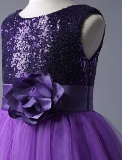 Purple Flower Girl Dresses Sequined Bodice Tulle Tutu Dress Sleeveless Flower Sash Short Kids Party Dress -AYA Cosplay Shop 9c65a470 d8b6 4173 be9d 5ae7026ff2e4