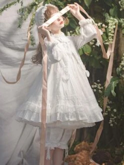 Gothic Lolita OP Dress Black Long Sleeves Lace Ruffles Polyester Lace Lolita One Piece Dress -AYA Cosplay Shop 9c8ea4c6 b18e 4048 82e6 32022b351ccb