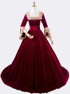 Burgundy Retro Costumes Lace Polyester Lace Dress Marie Antoinette Costume Women's Retro Tunic Vintage Clothing -AYA Cosplay Shop 9ebac8af 1fc3 45bc b356 1f301f8a10e2