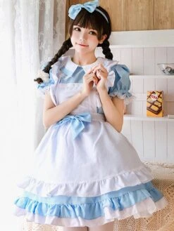 Maid Lolita Outfit Lace Ruffle Bow Lolita One Piece Dress With Apron -AYA Cosplay Shop 9edfe190 4551 44d7 bc5d 986e0de97ac9