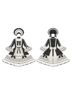 Lolitashow Exclusive Black Gothic Lolita Dress Chiffon Bow Ruffles Color Block Long Sleeve Tea Party Dress -AYA Cosplay Shop 9f875c2a07e349a1b32cfb5edb76f217