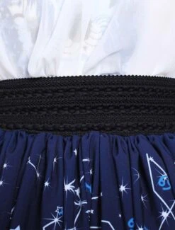 Lolitashow Sweet Lolita Dress Blue Constellation Printed Lolita Skirt With Black Lace Trim -AYA Cosplay Shop Blue Lolita Dress Sweet Constellation Printed Lolita Skirt With Black Lace Trim 616477 3099603