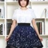 Lolitashow Sweet Lolita Dress Blue Constellation Printed Lolita Skirt With Black Lace Trim -AYA Cosplay Shop Blue Lolita Dress Sweet Constellation Printed Lolita Skirt With Black Lace Trim 616477 3099611
