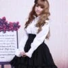 Lolitashow Gothic Lolita Dress SK Black High Waist Ruffles Cotton Lolita Skirt -AYA Cosplay Shop Cotton Black Ruffles Lolita Skirt 16473 2