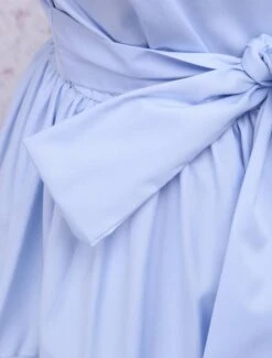Lolitashow Cotton Blue Short Sleeves Bow Lace Cotton Classic Lolita Dress -AYA Cosplay Shop Cotton Blue Short Sleeves Bow Lace Cotton Classic Lolita Dress 12874 6