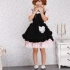 Lolitashow Cotton Pink And Black Lace Ruffles Punk Lolita Dress -AYA Cosplay Shop Cotton Pink And Black Lace Ruffles Punk Lolita Dress 12775 3