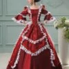 Prom Dress Victorian Dress Rococo Ball Gowns Ruffle Half Sleeves Red Royal Princess Retro Dress -AYA Cosplay Shop Gorgeous Red Short Sleeves Lace Jacquard Womens Royal Gown 270370 3