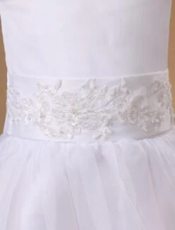 Sweet Ivory Satin Flower Girl Dress -AYA Cosplay Shop Sweet Ivory Satin Flower Girl Dress 96138 11