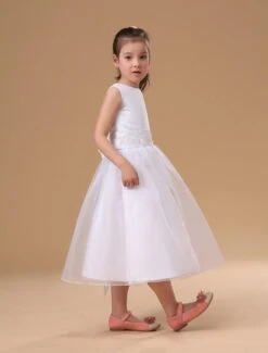 Sweet Ivory Satin Flower Girl Dress -AYA Cosplay Shop Sweet Ivory Satin Flower Girl Dress 96138 9