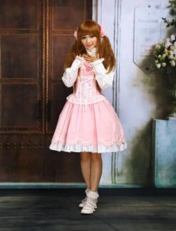 Lolitashow Sweet Ruffles Sleeveless Cotton Lolita Dress -AYA Cosplay Shop Sweet Ruffles Sleeveless Cotton Lolita Dress 25000 4