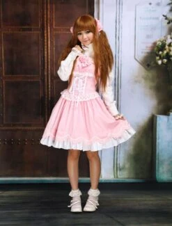 Lolitashow Sweet Ruffles Sleeveless Cotton Lolita Dress -AYA Cosplay Shop Sweet Ruffles Sleeveless Cotton Lolita Dress 25000 5