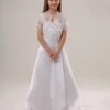 White Beaded Satin Flower Girl Dress -AYA Cosplay Shop White Beaded Satin Flower Girl Dress 14976 0