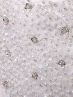 White Beaded Satin Flower Girl Dress -AYA Cosplay Shop White Beaded Satin Flower Girl Dress 14976 7