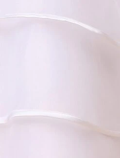 Flower Girl Dress White A Line Kids Pageant Dress Organza Ruffles Tiered Sash Floor Length First Communion Dress -AYA Cosplay Shop White Sleeveless Ruffles Satin Flower Girl Dress 14877 8