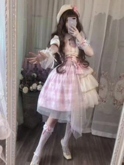 Sweet Lolita JSK Dress Idol Declaration Bows Pink Lolita Jumper Skirts Hime Lolita Dress -AYA Cosplay Shop a216832d 91ee 4675 8c5b 876ce26ca679