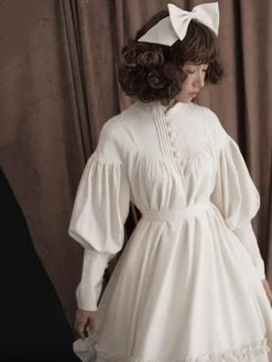 Sweet Lolita One Piece Dress Cotton Ruffle Button Ecru White Lolita OP -AYA Cosplay Shop a3208093 19b3 4c3a b6f7 ba10c7175f80