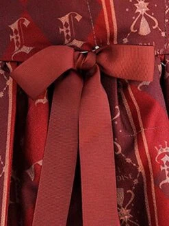 Sweet Lolita OP Dress Royal Trojan Bow Print Chiffon Burgundy Lolita One Piece Dress -AYA Cosplay Shop a3647f7c c5ee 4a85 8d23 ad50df4364ea
