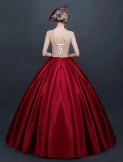 Prom Dress Victorian Dress Rococo Ball Gown Chic Satin Sleeveless Burgundy Princess Vintage Dress Halloween -AYA Cosplay Shop abe9b274 ead5 4d60 835f f9e1944bbeef