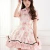 Classic Lolita One Piece Dress Lace Up Ruffles Pink Printed Lolita One Piece Dresses -AYA Cosplay Shop acf8aa71 6e8f 45de 9d71 a932bd30cfa4