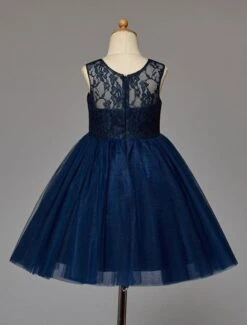 Dark Navy Flower Girl Dress With Tulle Lace -AYA Cosplay Shop ad1e4e6f c214 4971 a013 4cb671bf7f4c