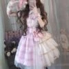 Sweet Lolita JSK Dress Idol Declaration Bows Pink Lolita Jumper Skirts Hime Lolita Dress