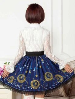 Deep Blue Star Printed Polyester Short Lolita Skirt Dress For Girls -AYA Cosplay Shop adb179fd 67d9 4994 8605 3bc4a47ce6a2