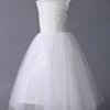 Flower Girl Dress Ivory Lace Tulle Tutu First Communion Dresses Dress Sleeveless Short Kids Dinner Party Dress Free Customization