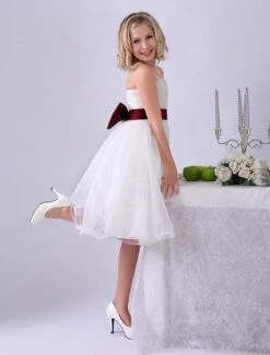 Ivory Flower Girl Dresses Spaghetti Straps Tutu Dress Lace Ribbon Bow Sash Short Kids Party Dress Milanoo -AYA Cosplay Shop b01affd6 dce6 42c8 9b51 26744627a732