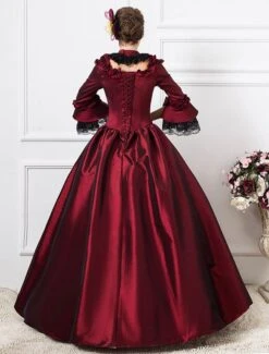 Prom Dress Victorian Dress Rococo Ball Gown Half Sleeves Dark Red Vintage Dress Halloween -AYA Cosplay Shop b50e97eb e37c 461d 872b 22fa09677420