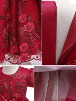 Kids Dress Princess Party Dress Flowers Bows Short Sleeves 5 Colors Flower Girl Dress -AYA Cosplay Shop b74b1d89 fefb 4b3f 859a 8d706a7f1603