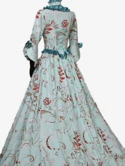 Victorian Dress Costume Women's Light Sky Blue Rococo Retro Floral Print Marie Antoinette Victorian Era Style With Choker Vintage Clothing -AYA Cosplay Shop b771c88d 72c9 4533 8b8a 5dc59f2fd60d