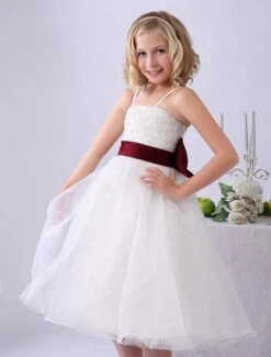 Ivory Flower Girl Dresses Spaghetti Straps Tutu Dress Lace Ribbon Bow Sash Short Kids Party Dress Milanoo -AYA Cosplay Shop b7c4b9ea e31f 4047 a0d6 2667000285d7