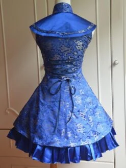 Classic Blue Qi Lolita Dress Sleevesless Lace Up Printed Satin -AYA Cosplay Shop b7d6a4ff 2a37 42ca 971f e497430dd4f3