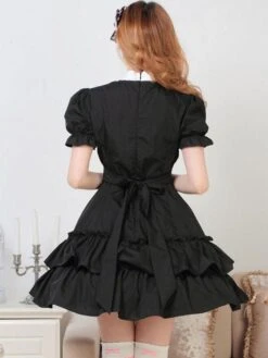 Classic Lolita OP Dress Two-Tone Black Bows Ruffles Lolita One Piece Dresses -AYA Cosplay Shop bfbd4e30 5ec7 406d a74d d345bea7ea11