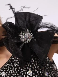 Flower Girl Dresses Black One Shoulder Junior Bridesmaid Rhinestone Beaded Kids Pageant Dress -AYA Cosplay Shop c42ab16d a363 479c bdcd 2ee5790ac3da