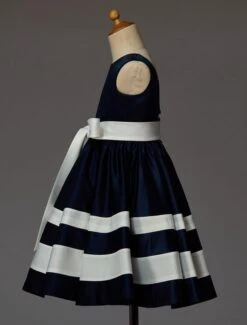 Flower Girl Dresses Dark Navy Plaid Backless Sleeveless Satin Ribbon Sash Kids Dinner Party Dress -AYA Cosplay Shop c5765d94 ef9b 4475 ae89 9a16bd84dbab