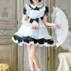 Maid Lolita Outfit Lace Ruffle Bow Lolita One Piece Dress With Apron -AYA Cosplay Shop c7f0580c bcbd 4b52 9f7b 1a942717d4db
