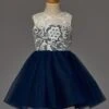 Dark Navy Flower Girl Dress With Buttons Lace Tulle -AYA Cosplay Shop cb689c59 f925 46f0 a2fe e9b26615923b