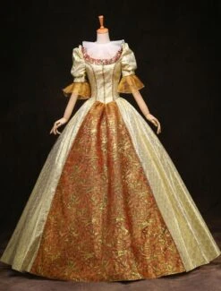 Prom Dress Victorian Dress Rococo Gold Ball Gown Half Sleeves Royal Retro Dress Halloween -AYA Cosplay Shop cc2b4e1e 420f 4601 8a82 6f6f4da6a568