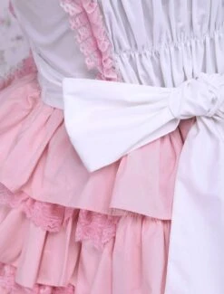 JSK Lolitashow Sweet Pink Cotton Loltia Jumper Dress Bows Layers Ruffles 16 JSK Lolitashow Sweet Pink Cotton Loltia Jumper Dress Bows Layers Ruffles -AYA Cosplay Shop cd64fd2e 0ec8 487f a0c0 70c23086b8be