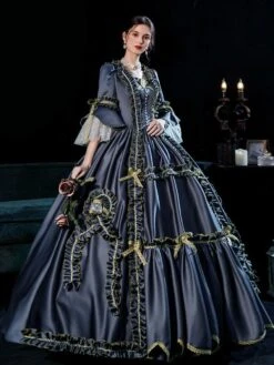 Prom Dress Black Gold Retro Costumes Dress For Women Marie Antoinette Costume Euro Style Party Prom Dress -AYA Cosplay Shop cdca8a73 986e 4e24 8d6d 544ea6b7086d