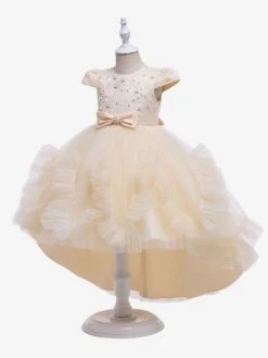 Kids Dress Princess Party Dress Pearls Short Sleeves 5 Colors Flower Girl Dress -AYA Cosplay Shop d2c8d851 bb24 487b b0b6 890390ed0c19