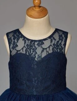 Dark Navy Flower Girl Dress With Tulle Lace -AYA Cosplay Shop d2e13f76 99f6 45c1 b0d6 b9e9c88313ad