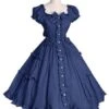 Sweet Lolita Dress OP White Cotton Short Sleeve Lolita One Piece Dress -AYA Cosplay Shop d42999df 5a86 4b20 9c32 876812b7baf9