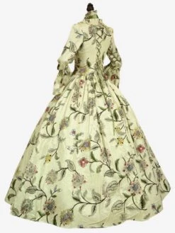 Victorian Dress Costume Prom Dress Green Retro Costumes Long Sleeves Square Neckline Ball Gown Floral Print Rococo Dress With Choker -AYA Cosplay Shop d47cc984 2cc2 40a8 8762 5c9c26119cde